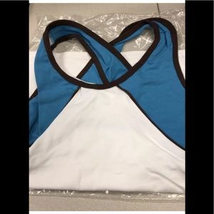 Pizzazz Cheer/Dance Racerback Top- Turq/Br Youth L